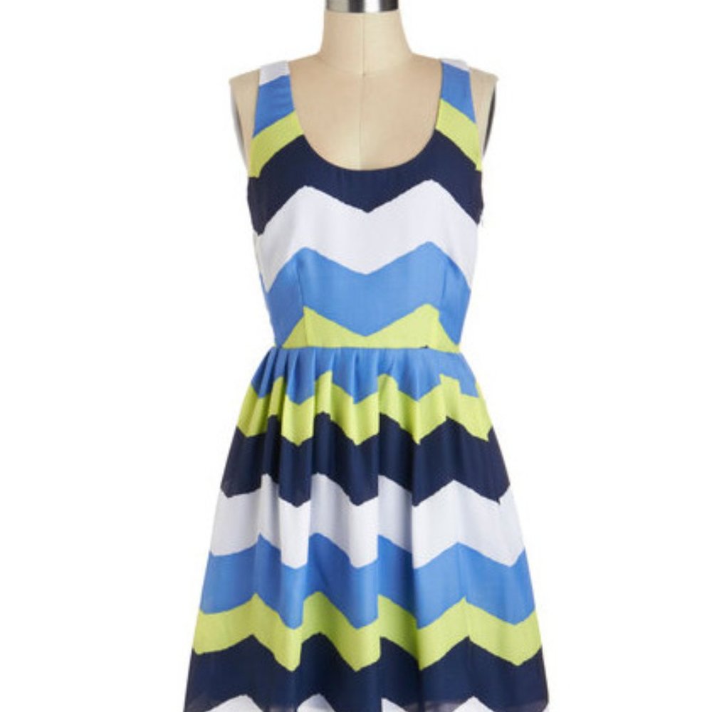 Jack Chevron Print Dress - Size 4